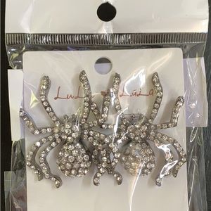 Rhinestone spider post earrings